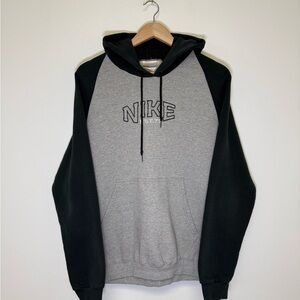 Vintage Nike Men's Two-Tone Gray and Black Hoodie
